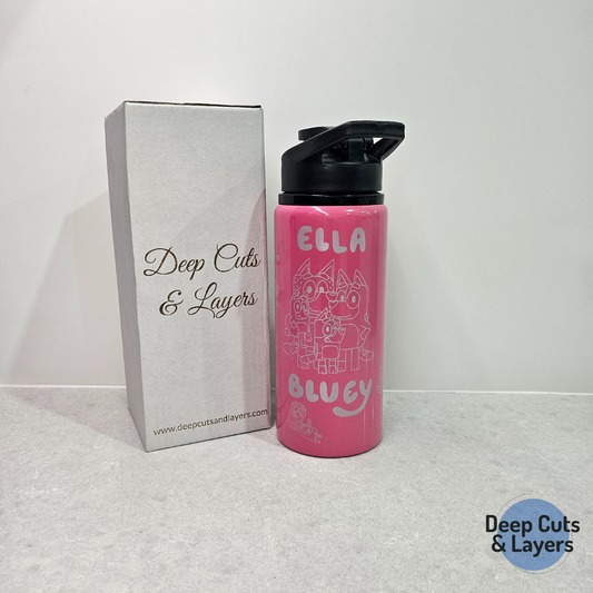 Stainless Steel Drink Bottle Front Image plus Name