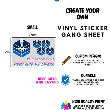 Design Your Own Printed Vinyl Sticker Gang Sheet