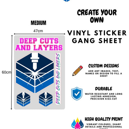 Design Your Own Printed Vinyl Sticker Gang Sheet