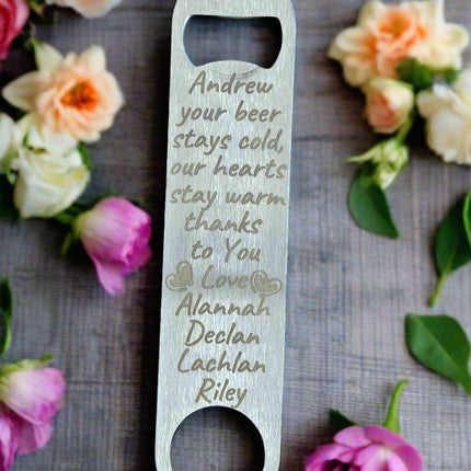Personalised Engraved Stainless Steel Bottle Opener