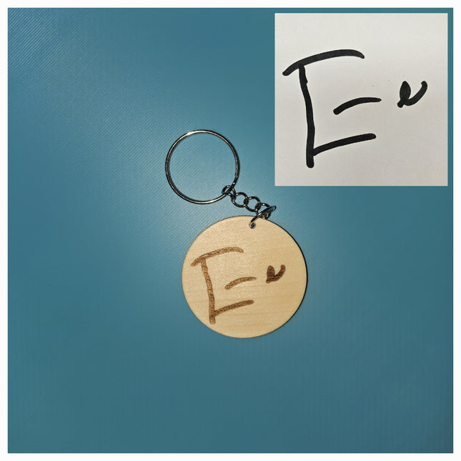 Personalised Kid's Artwork Keyring – Double-Sided Wood, 45mm