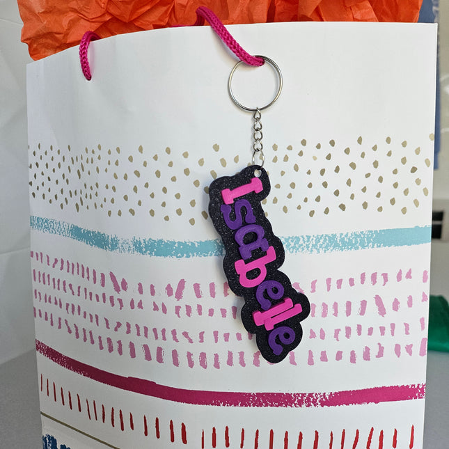 Name Drop Tag Keychain