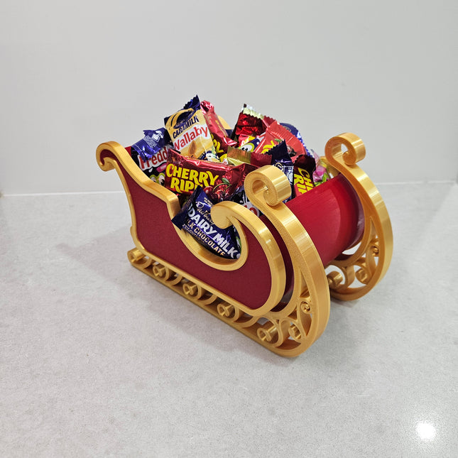 3D Printed Santa Sleigh Candy Dish – Christmas Table Centrepiece