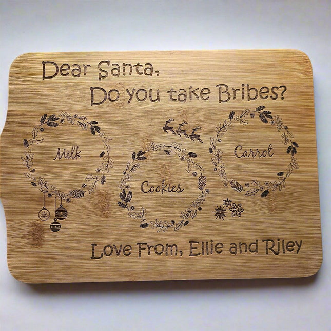 Personalised Bamboo "Dear Santa" Christmas Treat Board