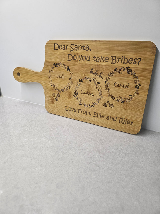 Personalised Bamboo "Dear Santa" Christmas Treat Board