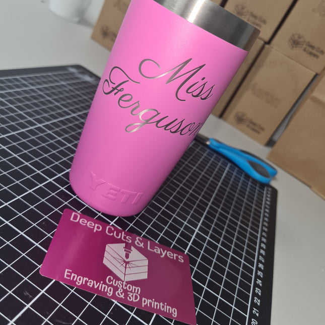 Custom Name Engraving for Yeti Tumblers & Bottles