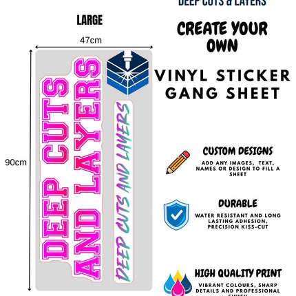 Design Your Own Printed Vinyl Sticker Gang Sheet