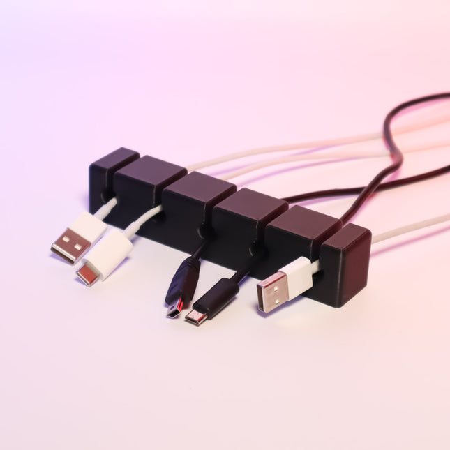 3D Printed Cable Organiser Blocks – Set of 5, Adhesive Mount