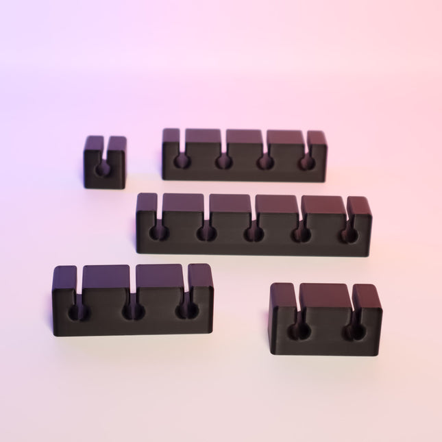 3D Printed Cable Organiser Blocks – Set of 5, Adhesive Mount