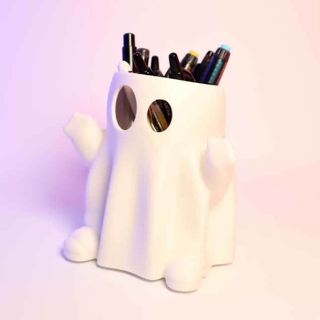 3D Printed Ghost Desk Organiser – Pen & Pencil Holder, 117mm