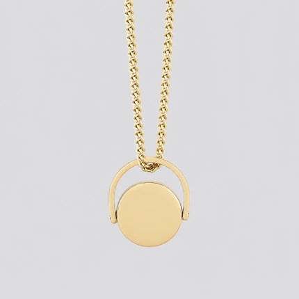 Personalised Gold Steel Spinner Necklace