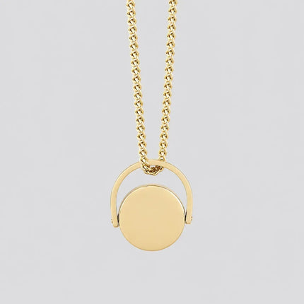 Personalised Gold Steel Spinner Necklace