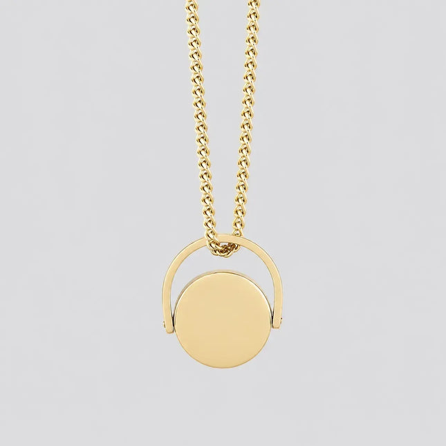 Personalised Gold Steel Spinner Necklace
