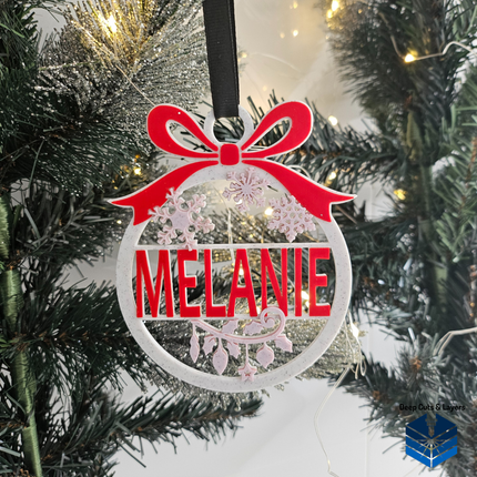 Classic Bow design with the name 'melanie'