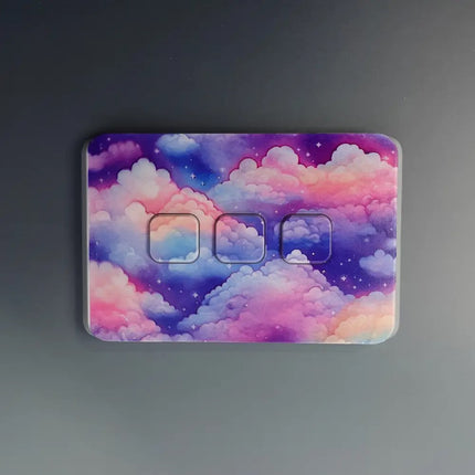 UV printed clipsal iconic coverplate wih pink clouds
