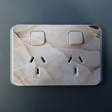 Clipsal iconic coverplater UV printed with marble stone