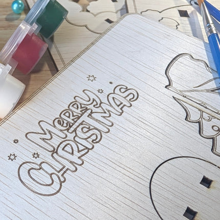 Paint Your Own Christmas Ornament Kit | 3D Wooden Craft