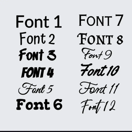 Various font styles displayed on a light gray background