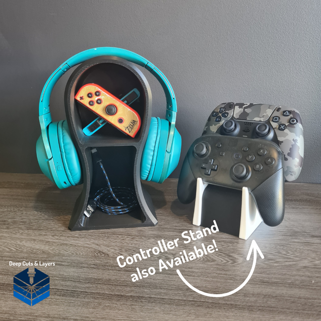 Headphone Stand with Storage Shelf – Non-Slip Base, 235mm