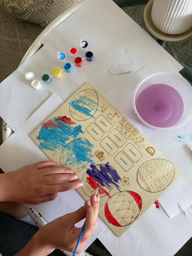 Paint-Your-Own Wooden Easter Egg Craft Kit – Includes Paints