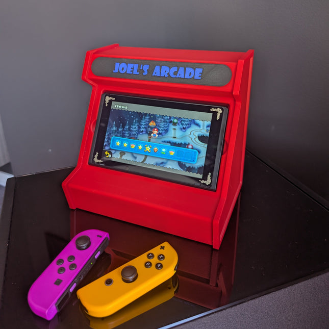 Personalised Nintendo Switch Arcade Stand – Custom Nameplate