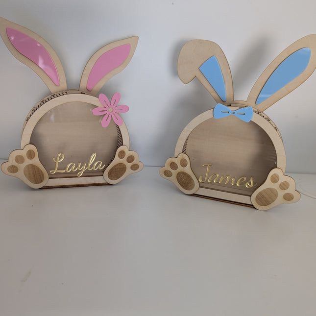 Personalised Bunny Egg Display
