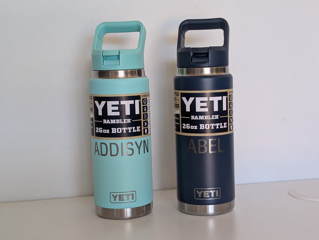 Custom Name Engraving for Yeti Tumblers & Bottles