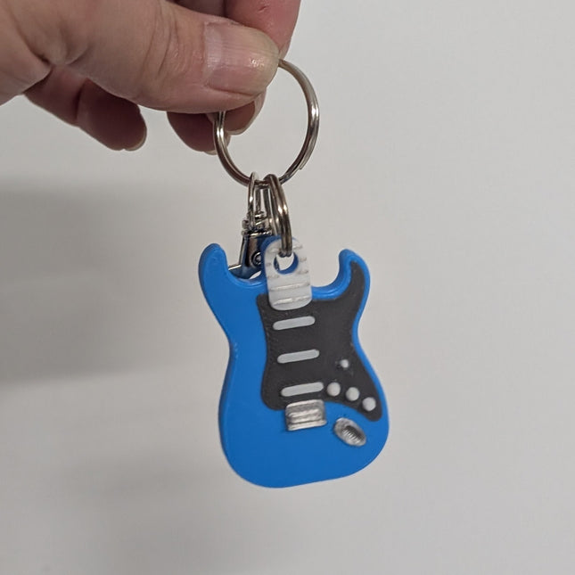 3D Printed Mini Guitar Keyring – Custom Filament Colour