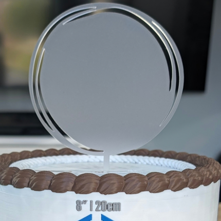 Custom UV printed personalised acrylic Cake topper - 23cms