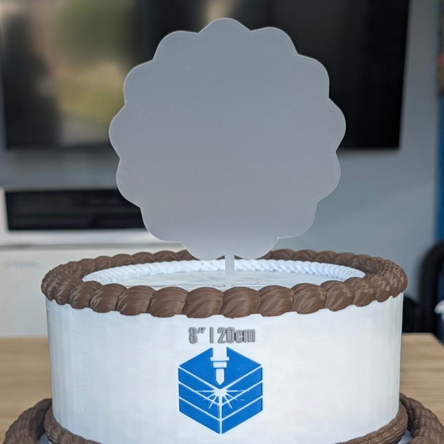 Custom UV printed personalised acrylic Cake topper - 23cms