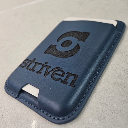 Magnetic wallet with striven engraved onto it
