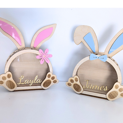 Personalised Bunny Egg Display