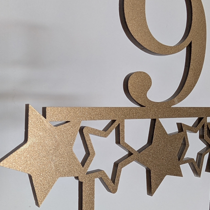 Birthday Star – Number Cake Topper