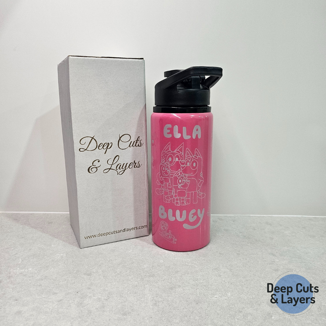 Stainless Steel Drink Bottle Front Image plus Name
