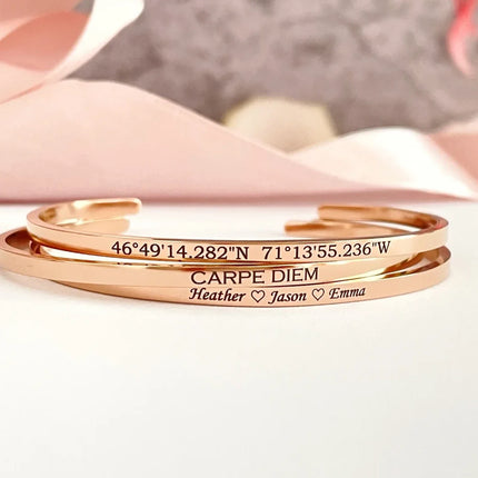 Personalised Gold Cuff Bracelet