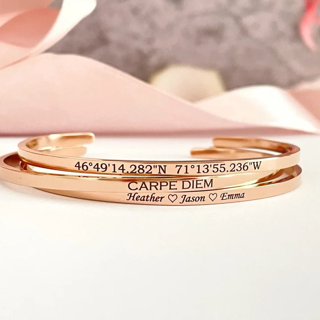 Personalised Gold Cuff Bracelet