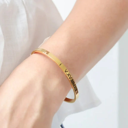Personalised Gold Cuff Bracelet