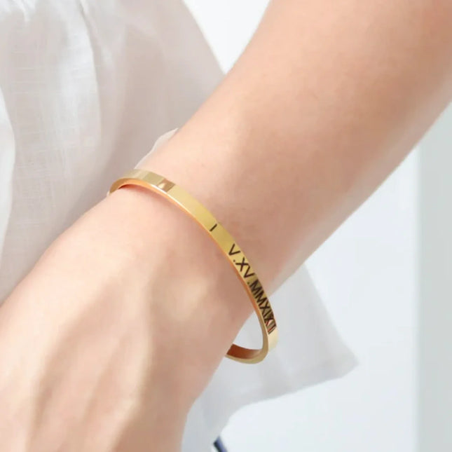 Personalised Gold Cuff Bracelet