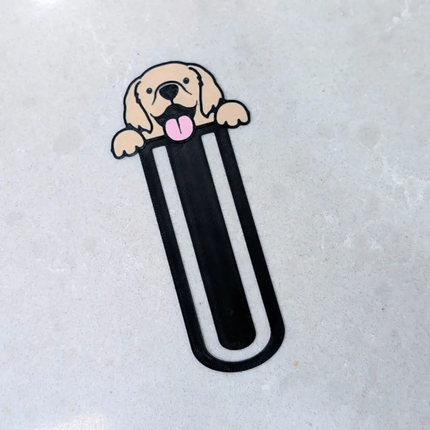 3d printed bookmark with a golden retreiver design