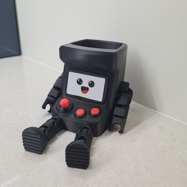 3D Printed Arcade Desk Buddy – Pen Holder with Swappable Faces