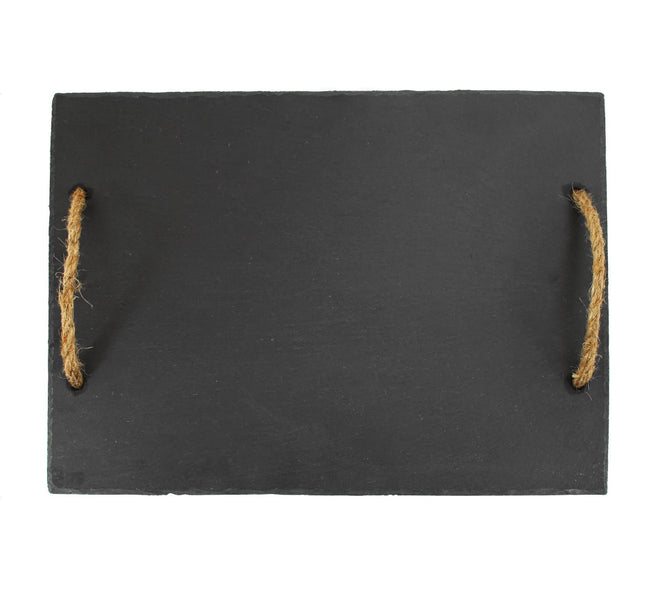 Personalised Slate Serving Board – Rope Handles, 300x200mm