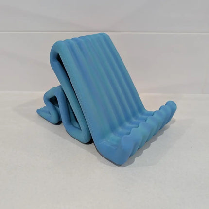 3d printed wave tablet holder in blue
